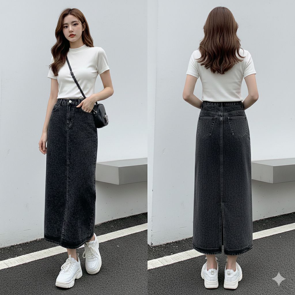 Rok Jens Wanita Theana Highwaist Premium