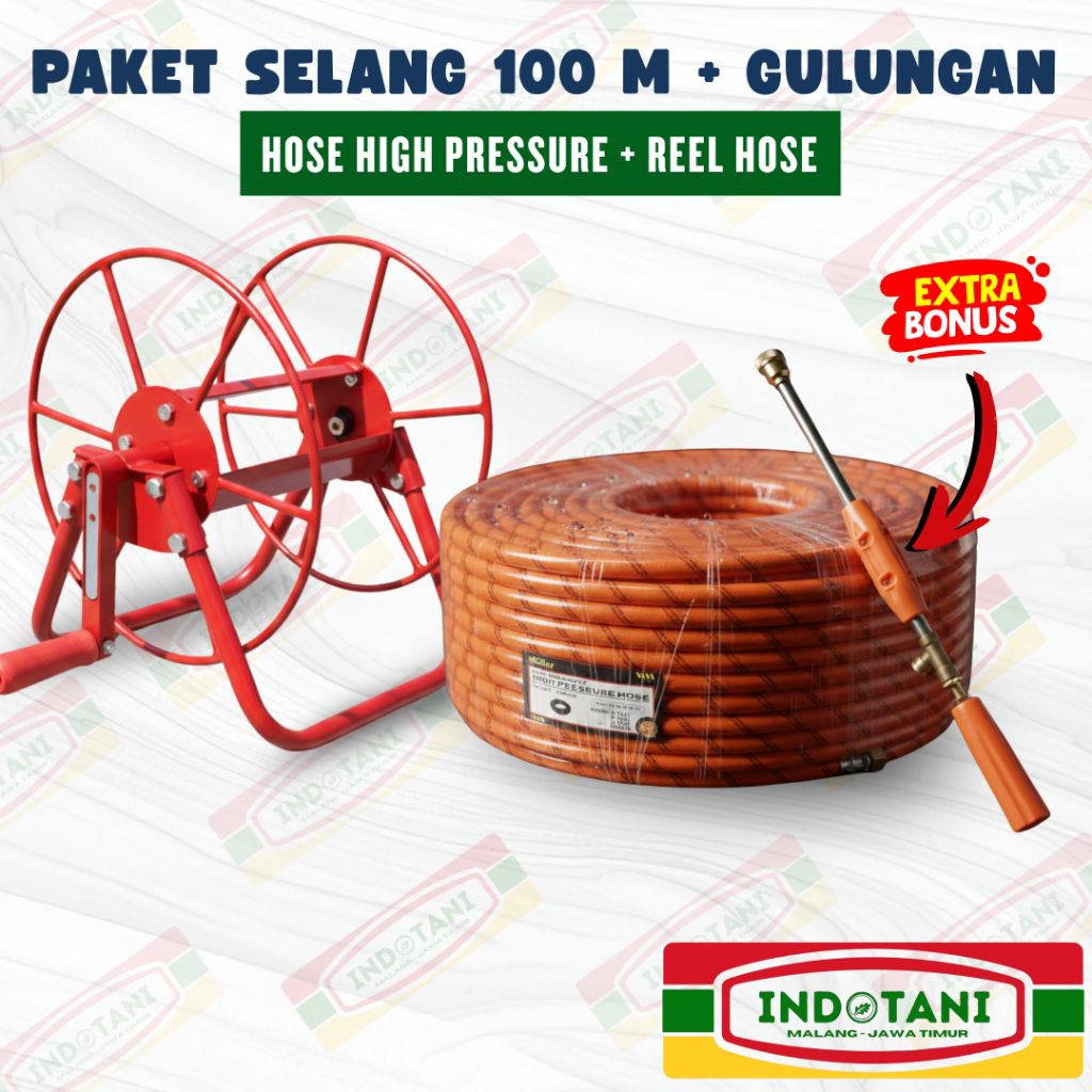 SELANG 100 METER LENGKAP DENGAN GULUNGAN SELANG / SELANG KOMPRESOR / SELANG SANCHIN / GULUNGAN SELAN