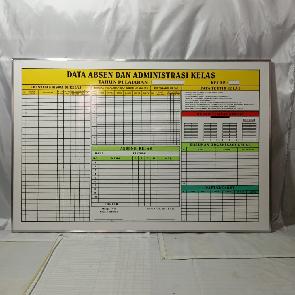 Papan Data Bank Data Kelas Administrasi Kelas Untuk SD/MI/SMP/MTS/SMA/SMK/MA