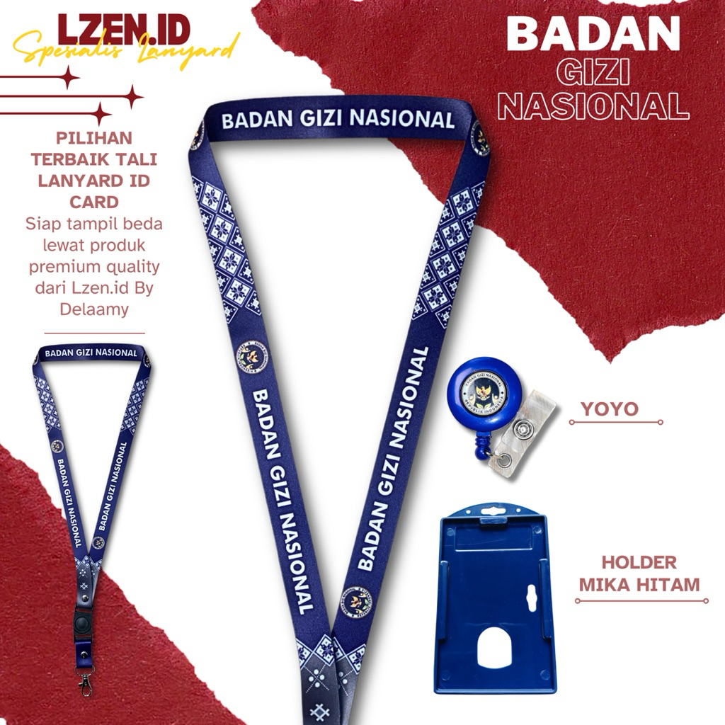 Gantungan Id Card Bgn Batik Terbaru | Tali/Lanyard Gantungan Id Card Bgn Batik Terbaru [READY STOCK]
