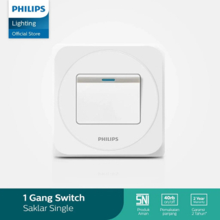 Philips Simply 1 Gang Switch / Saklar Engkel IB Putih