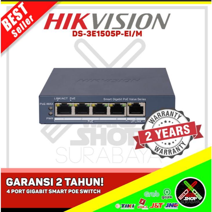 HIKVISION 4 Port DS-3E1505P-EI/M Gigabit Smart Poe Switch