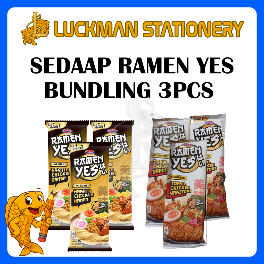 3PCS MIE RAMEN YES / RAMEN KUAH HAKATA PEDAS / MIE INSTAN / MIE SEDAP RAMEN GORENG TOKYO CHICKEN YAK