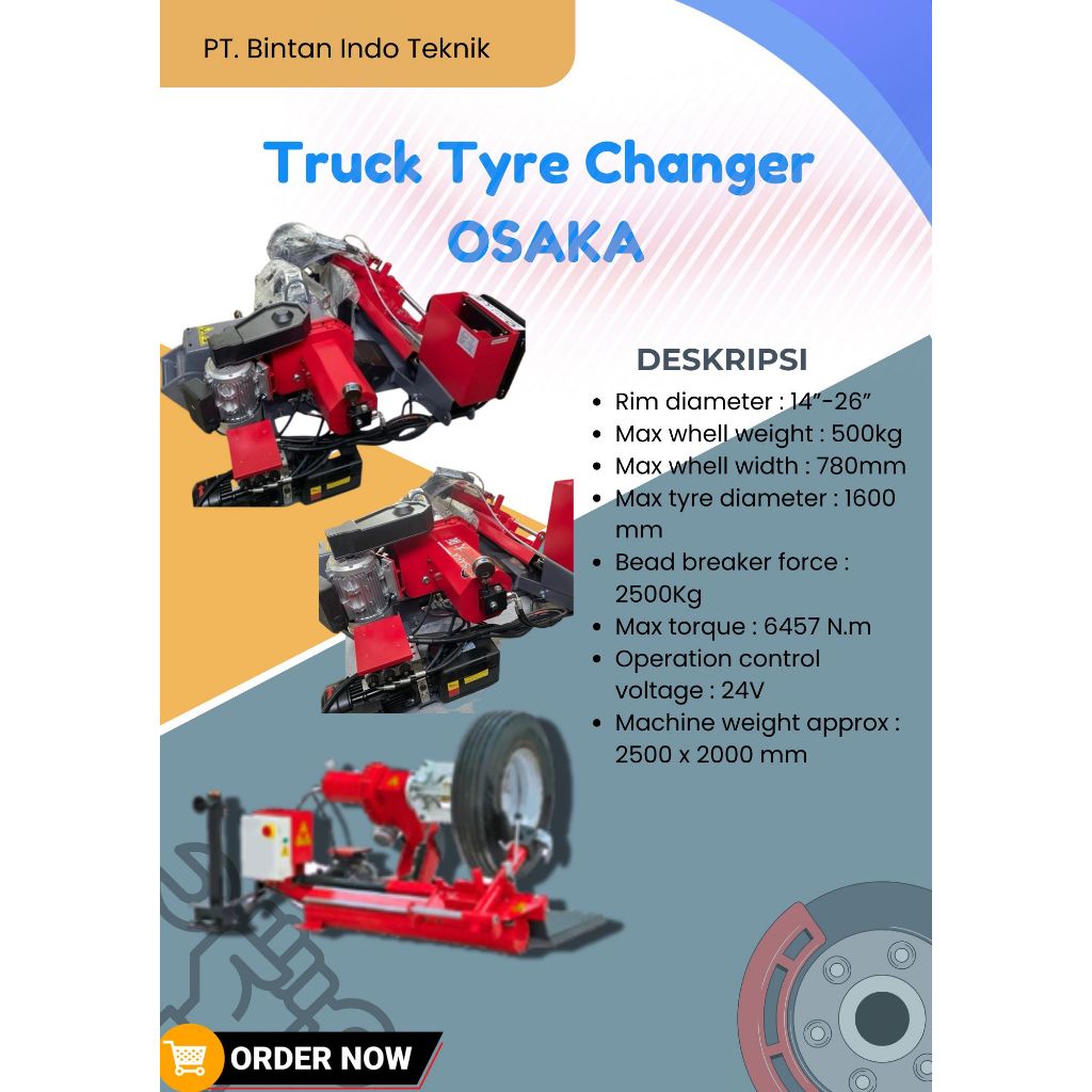 Osaka Truck Tyre Changer Mesin Pembuka Ban truk