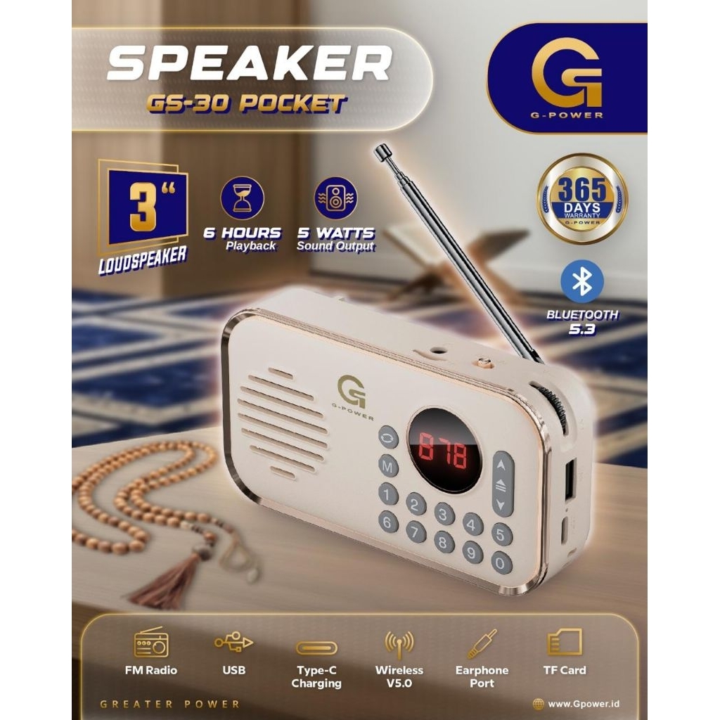Speaker mini Gpower Gs 30 speaker portabel/speaker murottal/speaker portabel mini bergaransi murah/s
