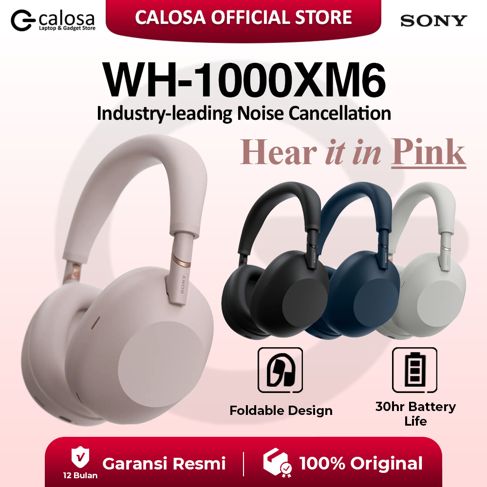 SONY Headset WH-1000XM6 Noice Cancelling Headphones Wireless / Nirkabel ANC WH1000XM6 WH 1000 XM6 Bl