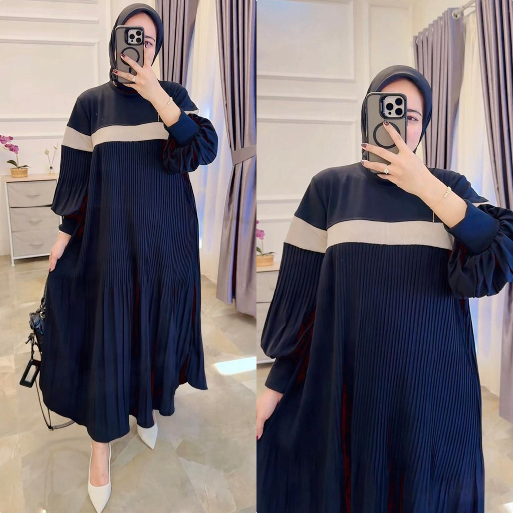 Tokyo premium_midi dres cantik polos kaos knit terbaru
