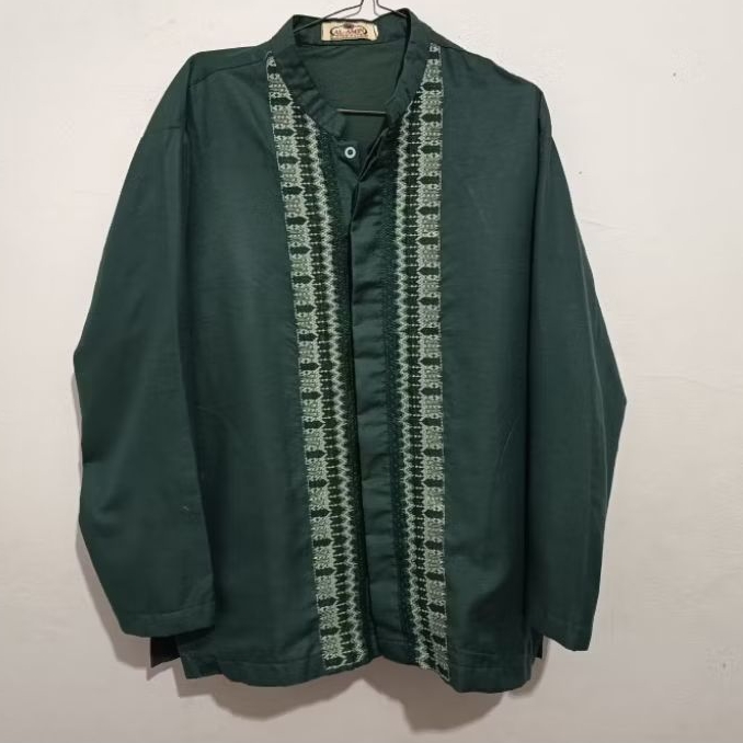 Baju Koko Al-Amin Ukuran L Warna Hijau Tua