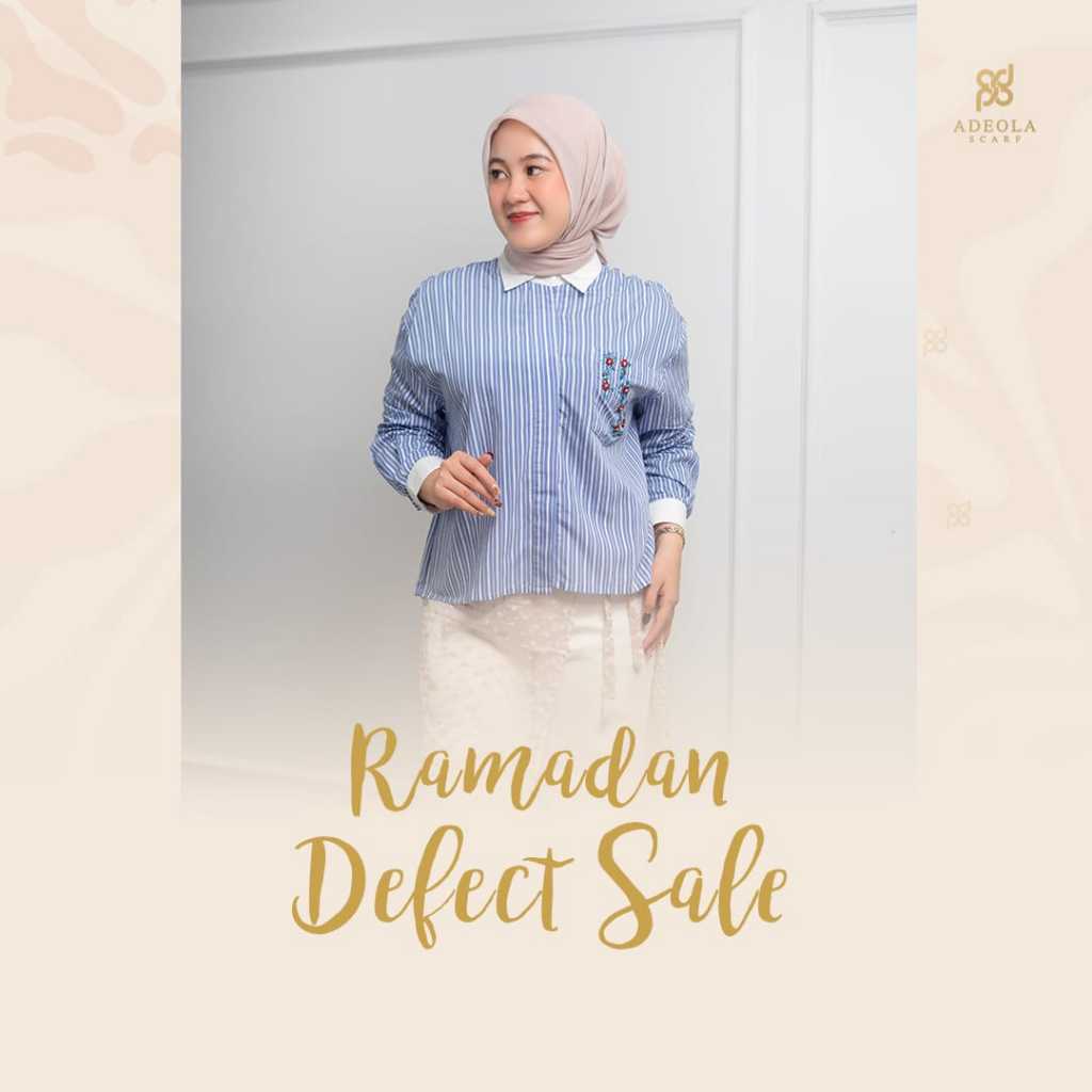 Adeola Scarf Defect Sale - Luna Striped Crop - kemeja Wanita