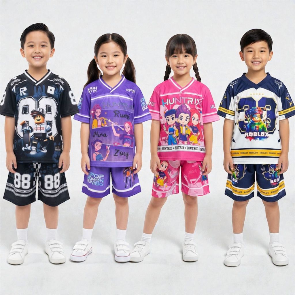 Stelan Baju Anak Cowok dan Cewek Untuk Usia 2-12 Tahun / Stelan Jersey Anak Unisex