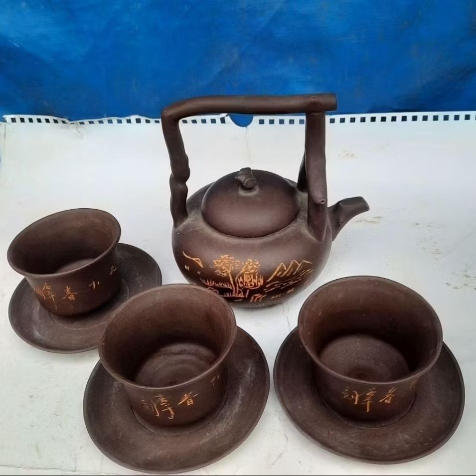 #teaset lawas #tarakota keramik #cangkir jadul #teko langka #gelas unik #china lama #vintage hiasan 