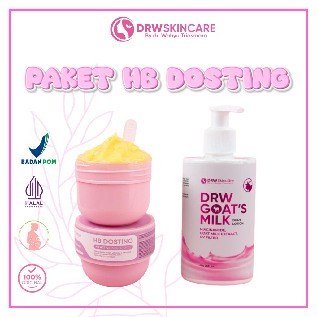 DRW Skincare Paket HB Dosting Pencerah Kulit Lotion Mencerahkan Kulit 3x lebih Cepat Body Lotion Dos