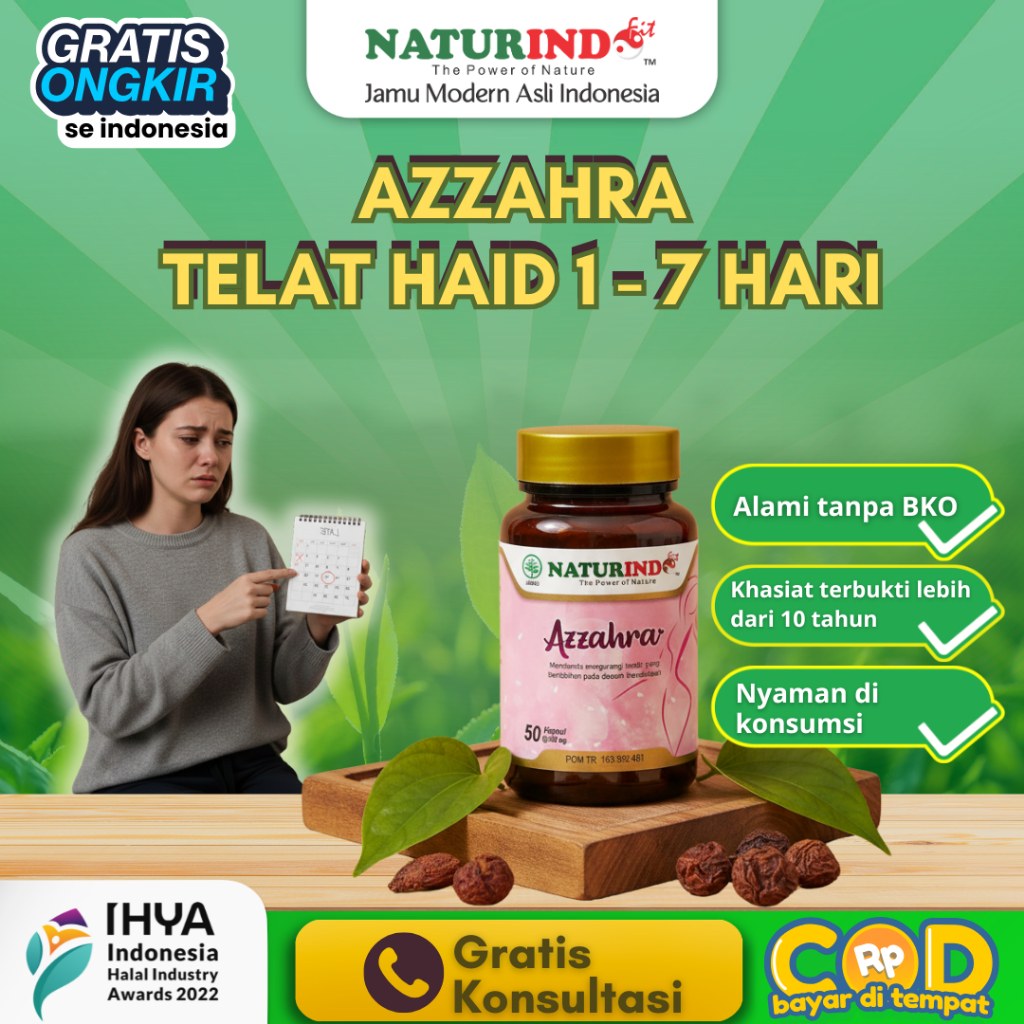 Obat Telat Dateng Bulan Haid Ampuh PCOS Menstruasi Telat Datang Bulan Pelancar Nyeri Haid Azzahra