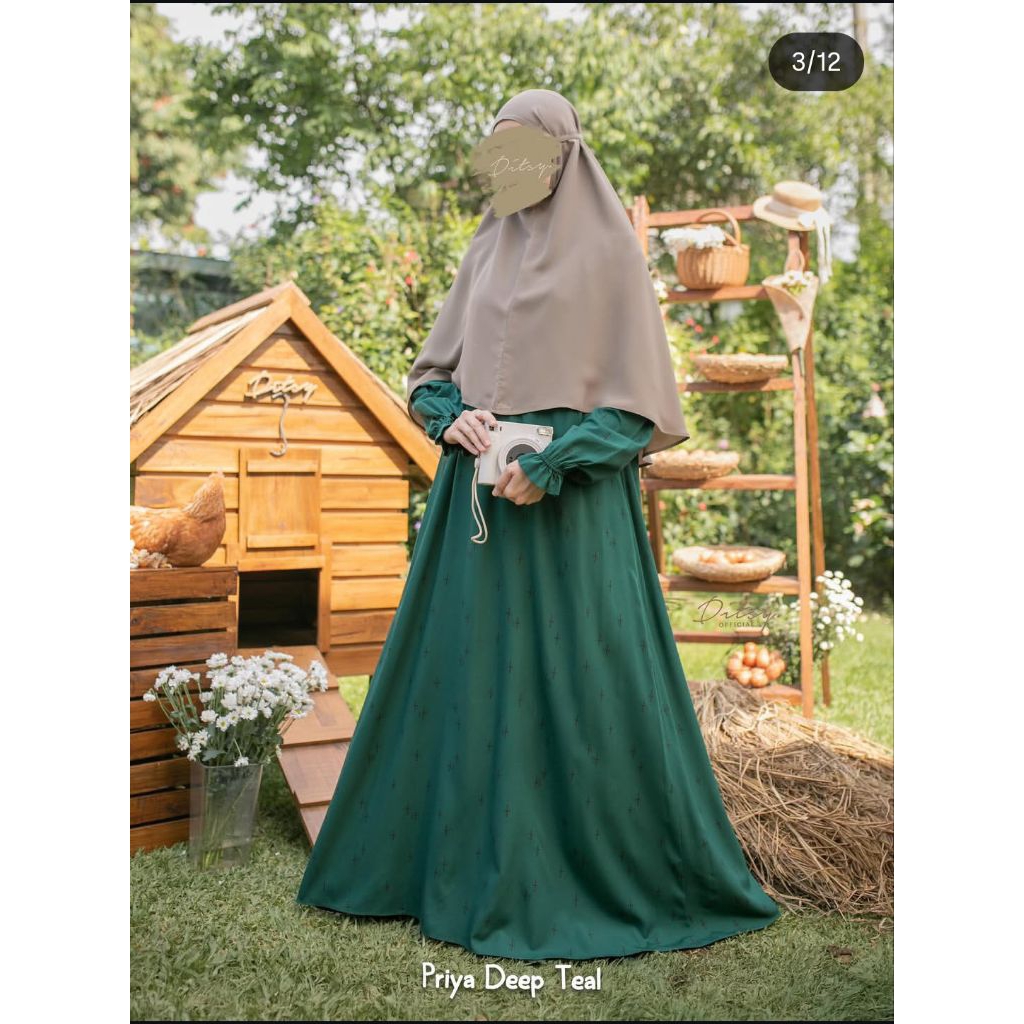 priya deep teal SIZE M ditsy/ditsy november 2025/DITSY/GAMIS DITSY/PRELOVED