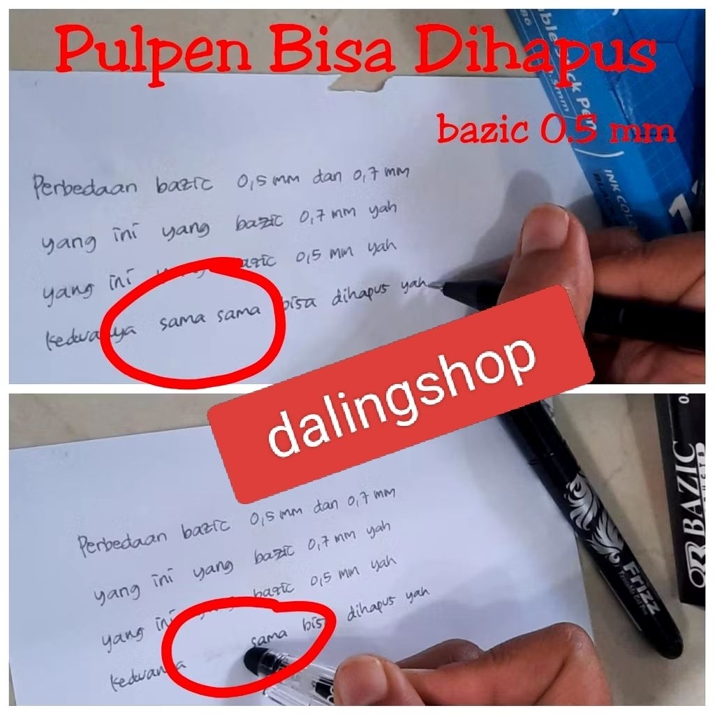 1lusin/12pcs Pulpen Gel Hapus Hitam 0,5mm Debozz DB-590ER Bolpen