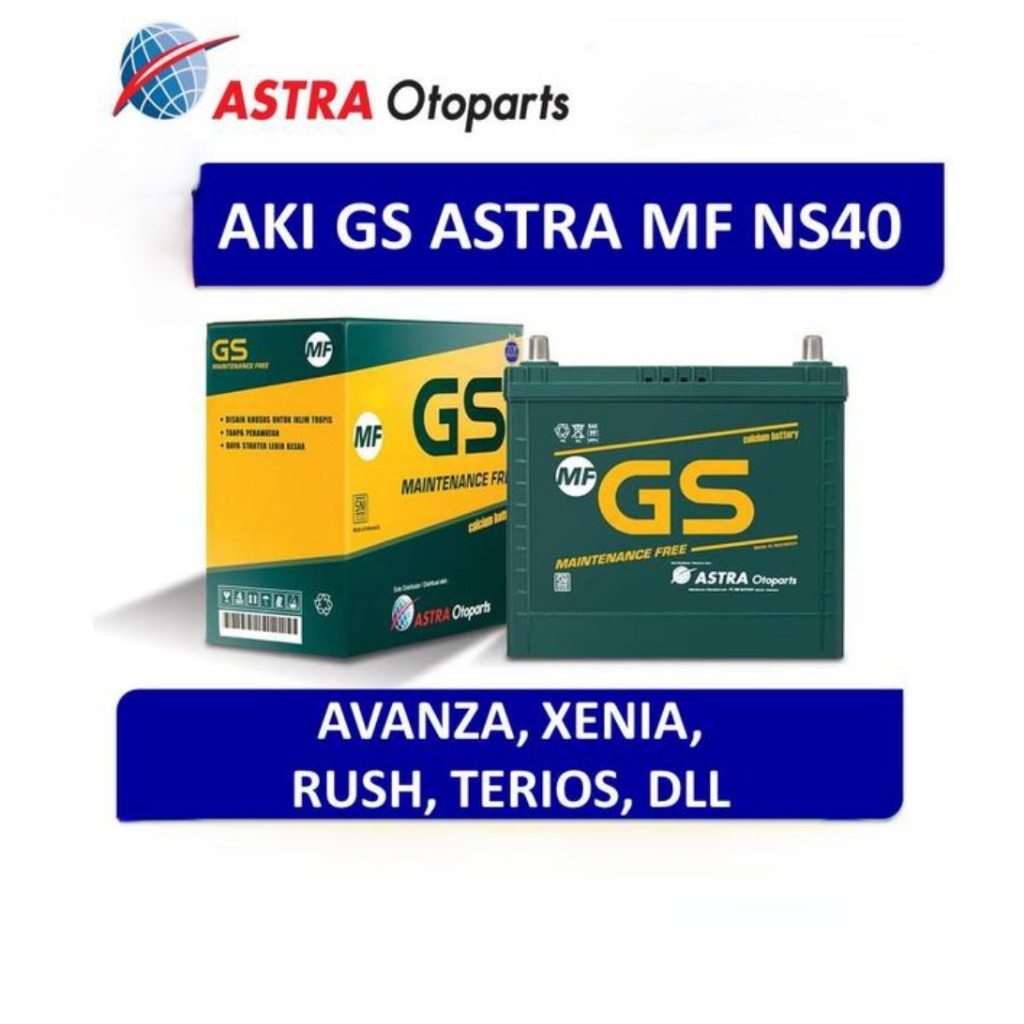 AKI GS MF NS40 32B20R 32AH/Aki MF/Accu Kering NS-40 Mobil AVANZA/XENIA/RUSH/TERIOS/GRANMAX/LUXIO/CAR