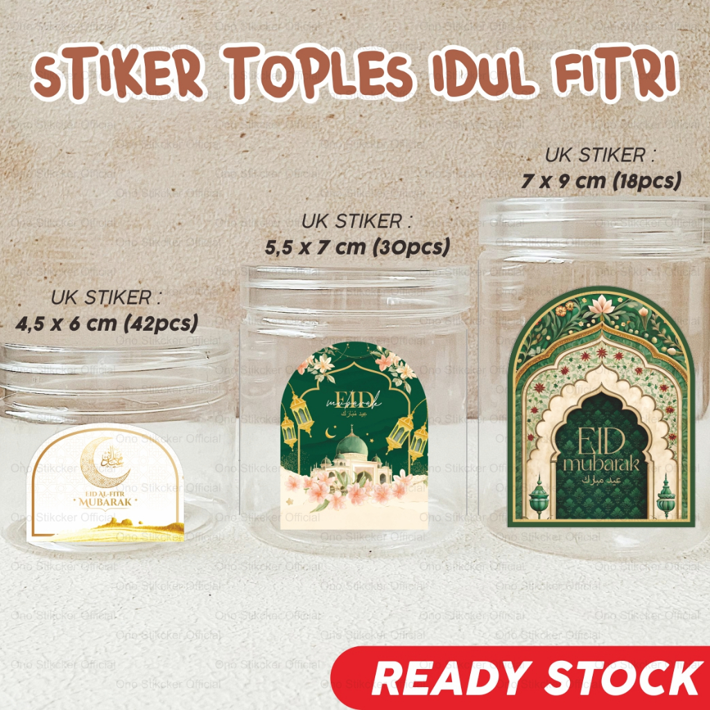 Stiker Toples Kue Kering Idul Fitri Lebaran | Stiker Lebaran Hampers Tabung Toples Ready Stock