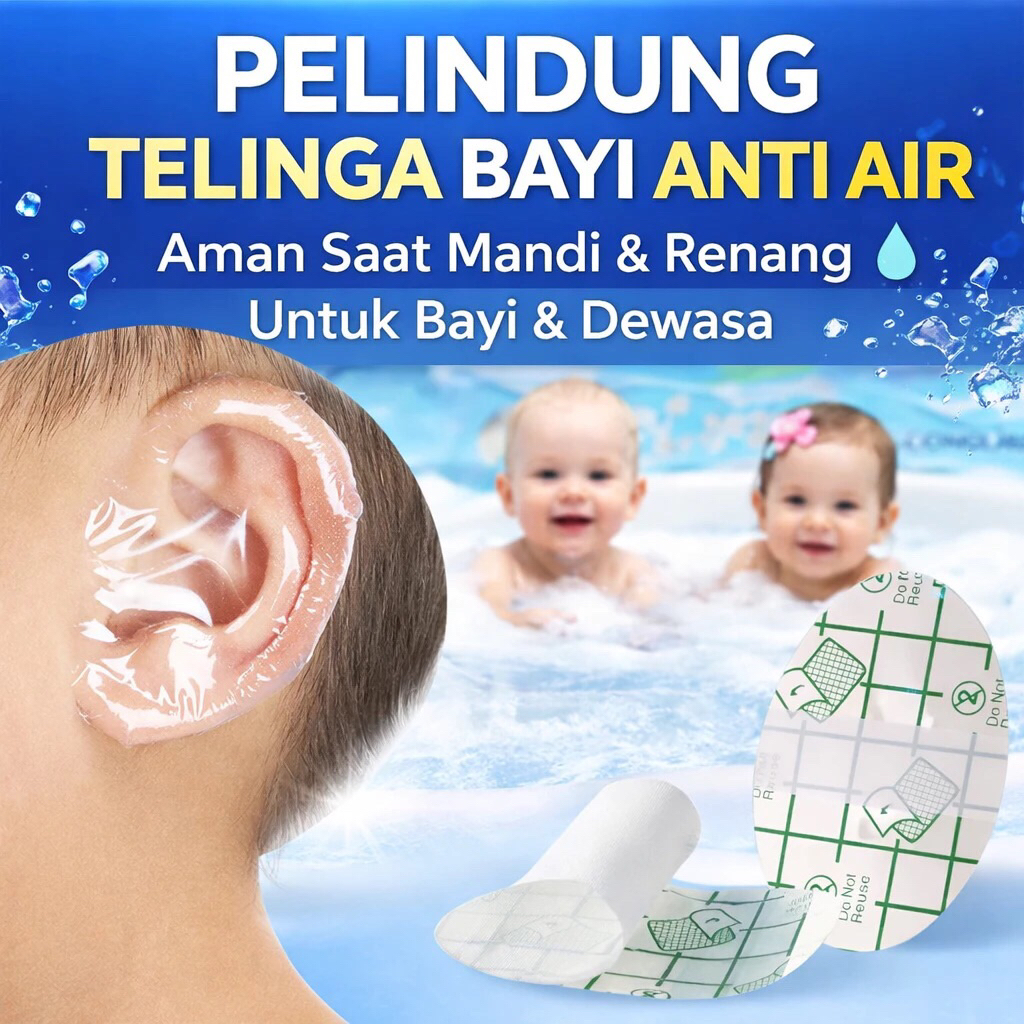 Stiker Pelindung Telinga HARGA SEPASANG Stiker Penutup Telinga Bayi Anti Air Shower Sticker Pelindun