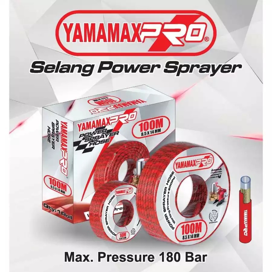 YAMAMAX Selang Kompresor High Pressure Power Sprayer MERAH 100M/100Meter Selang Kompresor 5 Ply 100M