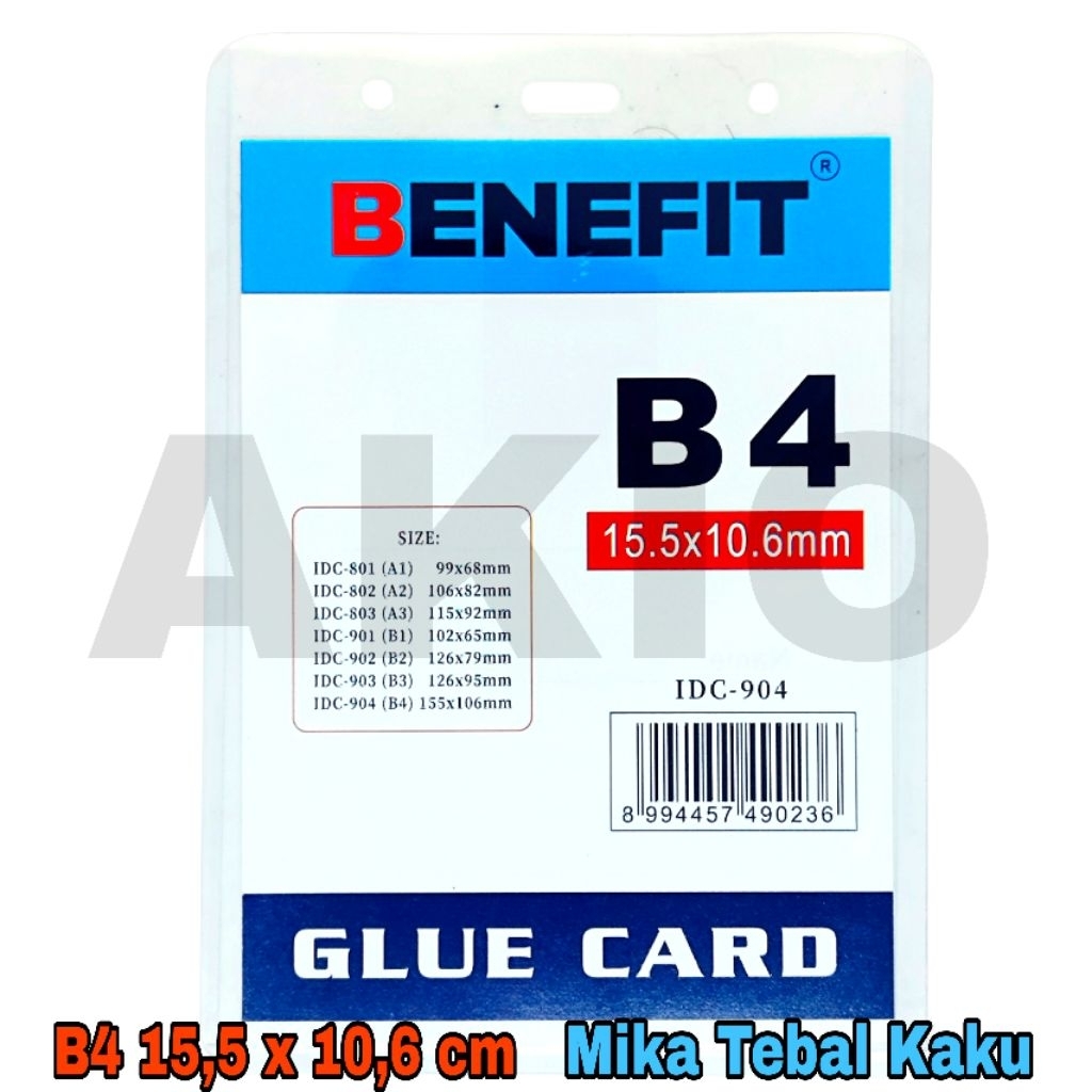 ID Card Holder Nametag Lanyard Kalung Mika Plastik B4 BENEFIT IDC-904 TEBAL 15,5x10,6 cm Tali Gantun