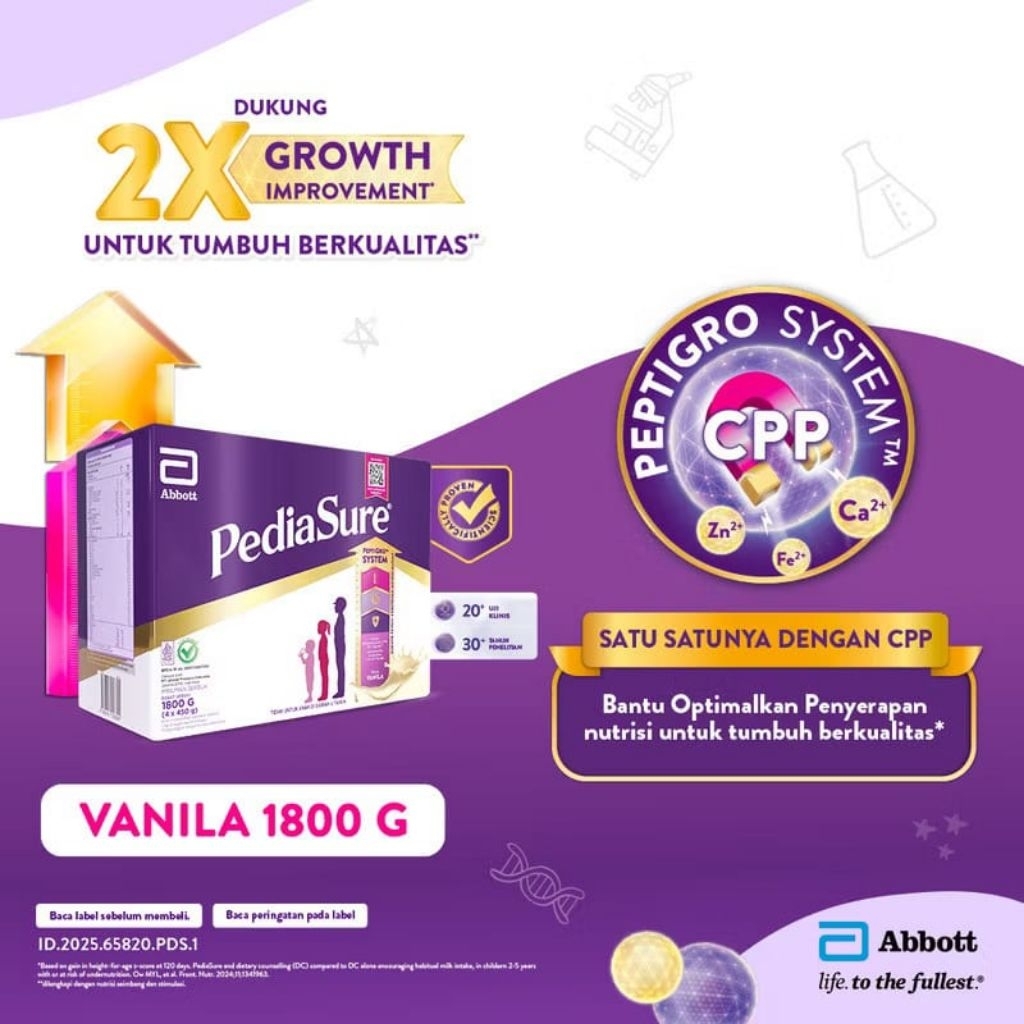 PEDIASURE 1-10 TAHUN 1.800g VANILLA beli 2 free gift