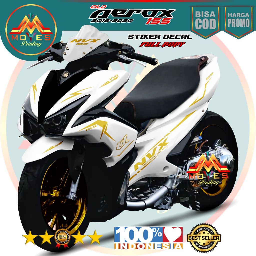 Decal yamaha aerox 155 old full body atiker decal aerox old Putih NVX anti luntur