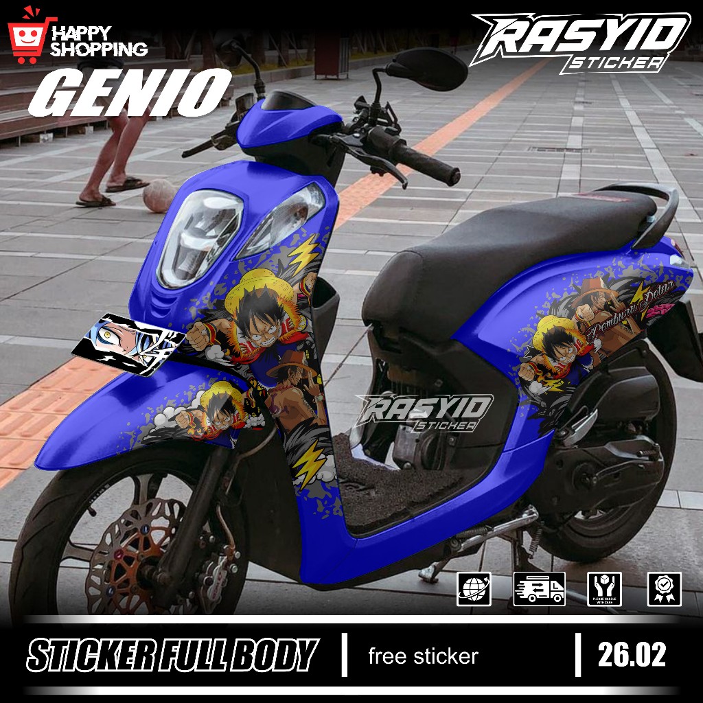Terbaru Sticker Decal Full Body Motor Honda Genio Tahun 2019 2020 2021 2022 2023 2024 2025 Sticker F