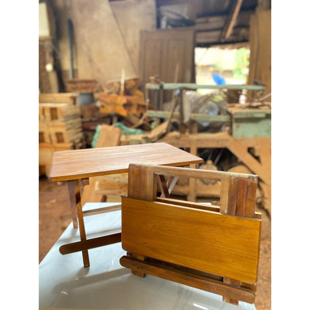 Meja kayu lipat portable/ Meja belajar meja lesehan