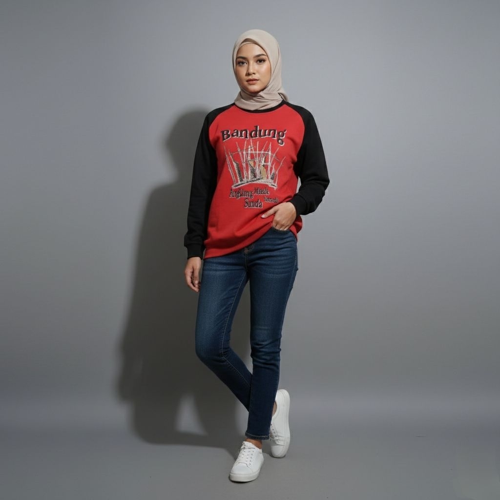 Kaos Babyterry Premium Sablon Bandung Angklung oversize preloved murah