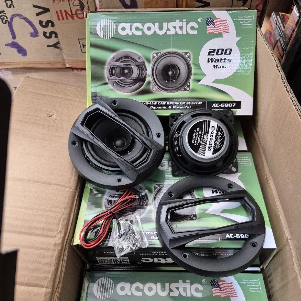 Speaker Coaxial 4inch Acoustic AC-6907 200watt Mobil