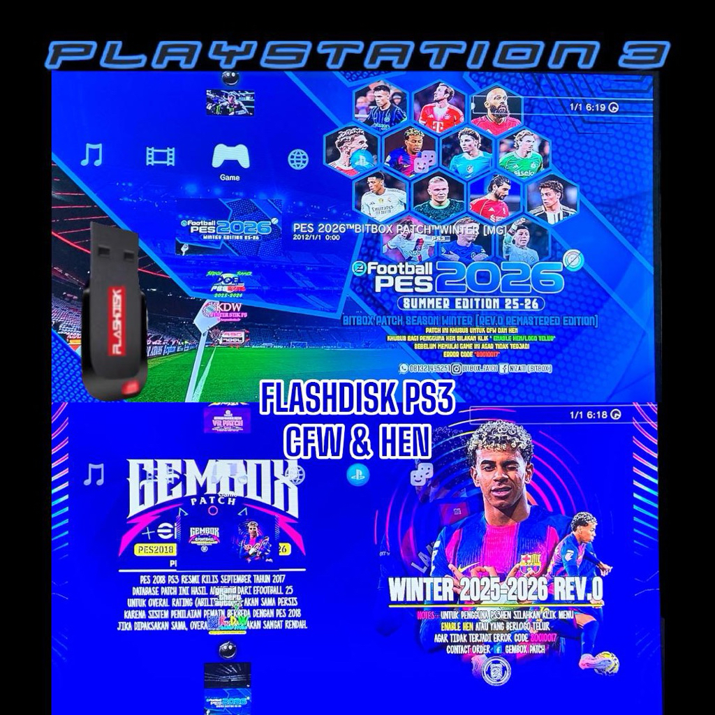 Flashdisk PS3 Bola Update Terbaru Gembox BITBOX langsung pakai