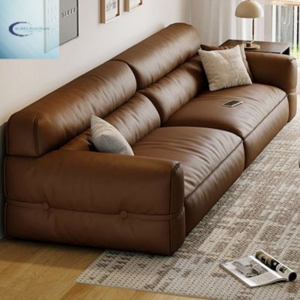 Sofa minimalis model eropa - sofa 3 seater busa super lapisan dacron silicon kulit premium