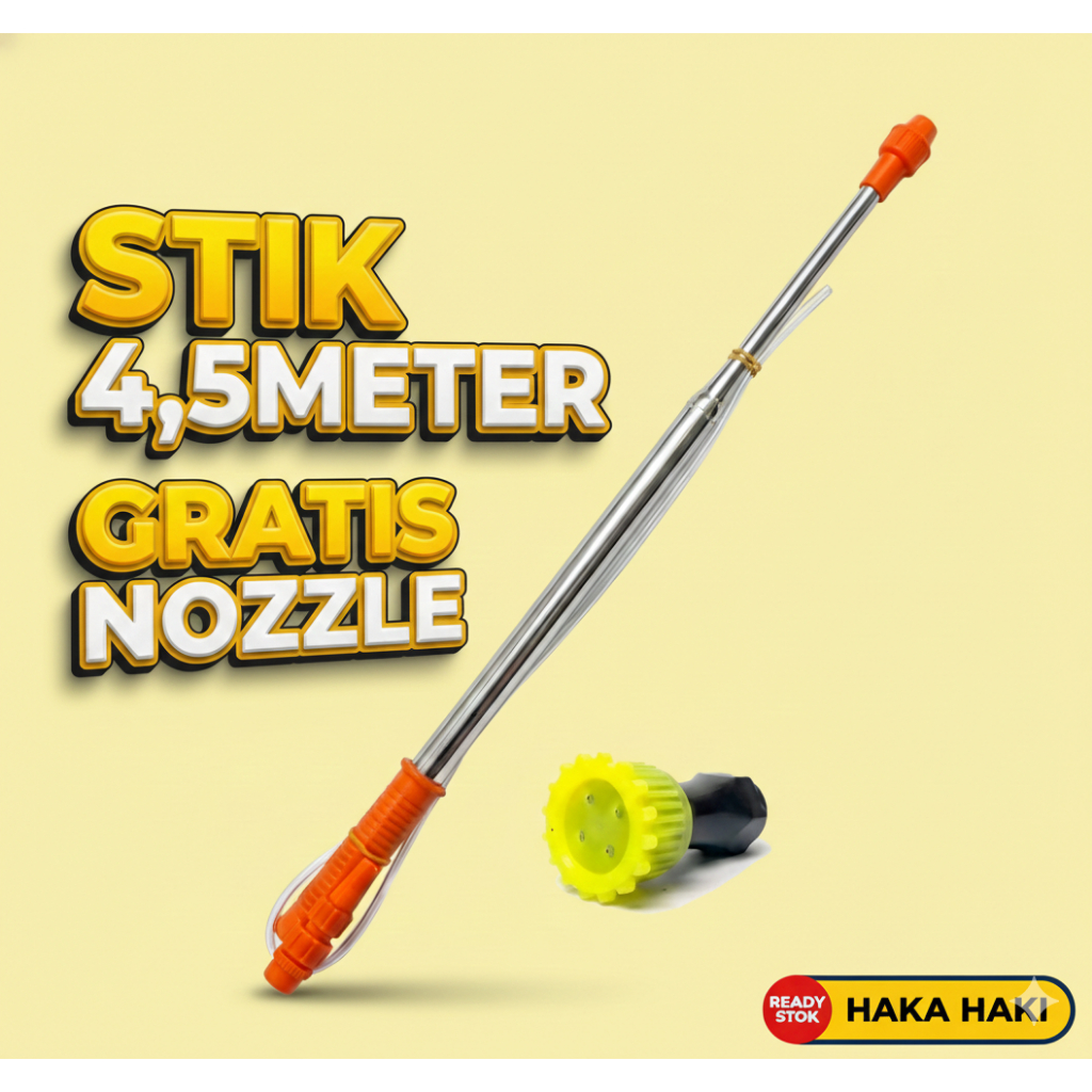 STIK SPRAYER TELESKOPIK PANJANG 4,5 METER GRATIS NOZZLE/ STIK TELESKOPIK PANJANG 4,5 M
