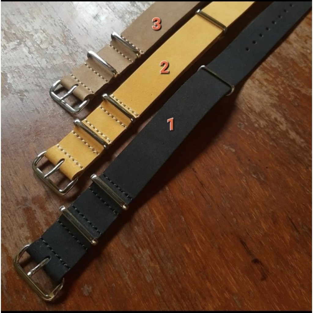 tali jam nato leather strap tali jam tangan nato strap kulit asli