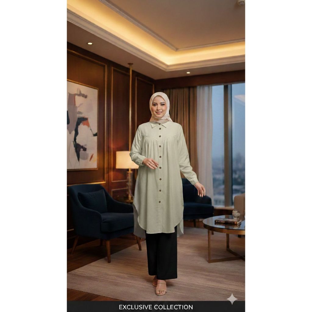 Fadiyah Tunik Atasan Wanita Model Tunik Bahan Katun Adem Nyaman