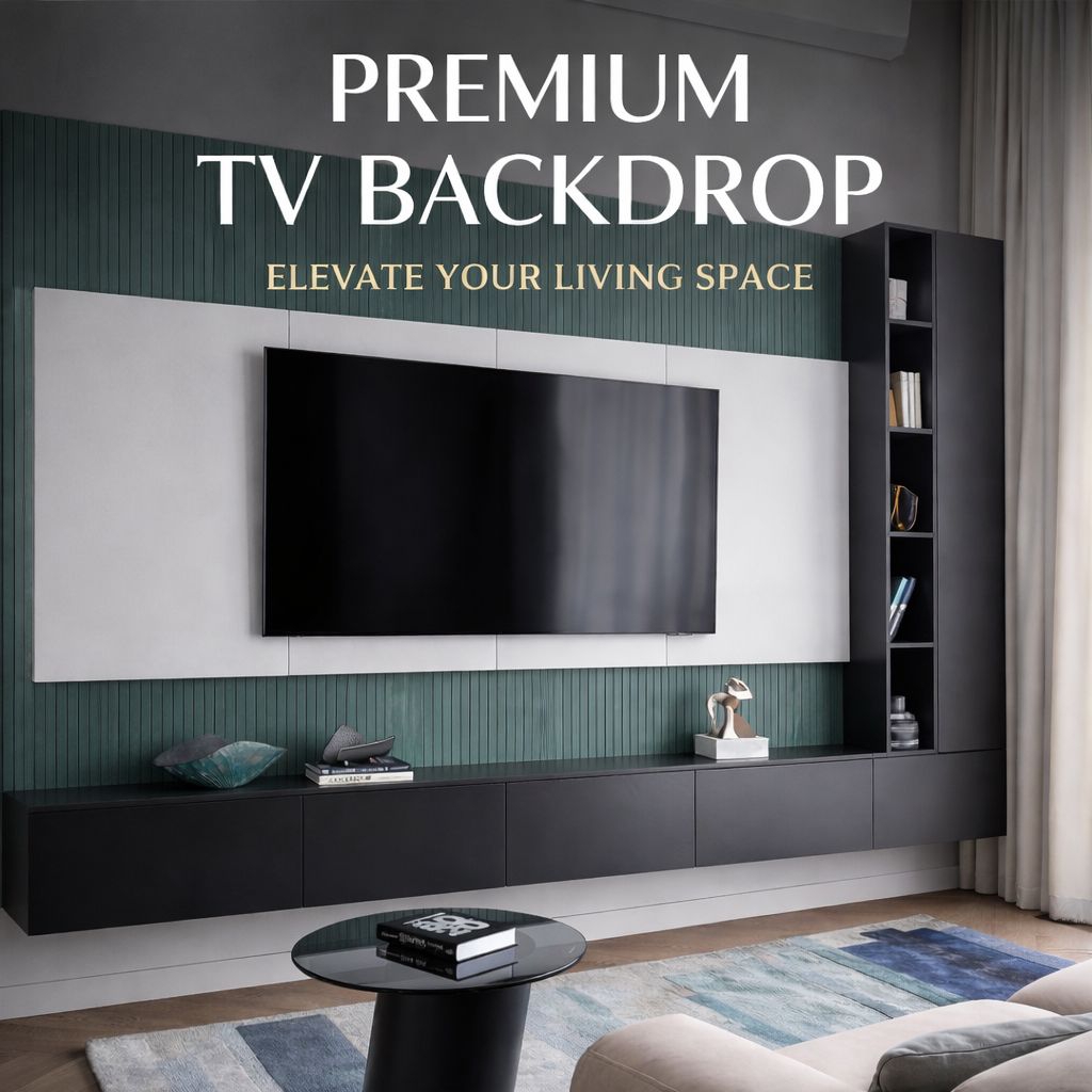 Backdrop TV Minimalis Premium | Panel Dinding TV Modern | Wall Panel Ruang Tamu Custom