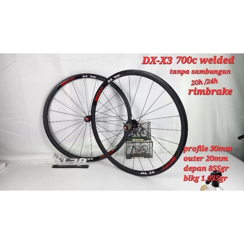 Wheelset XLR8 700c WELDED TANPA SAMBUNGAN
