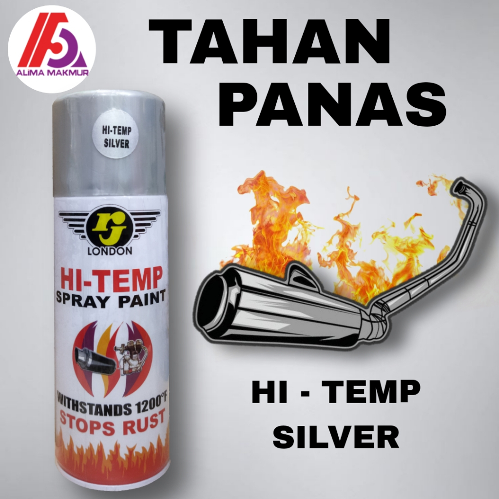 RJ London Hi Temp Silver / Pilok HI Temp Silver / Cat Semprot RJ Hi Temp Silver / Pilok Knalpot