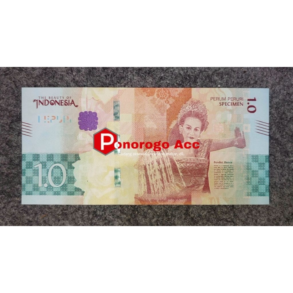 Uang Specimen Testnote Penari 1.0 PERURI Kondisi UNC/BARU