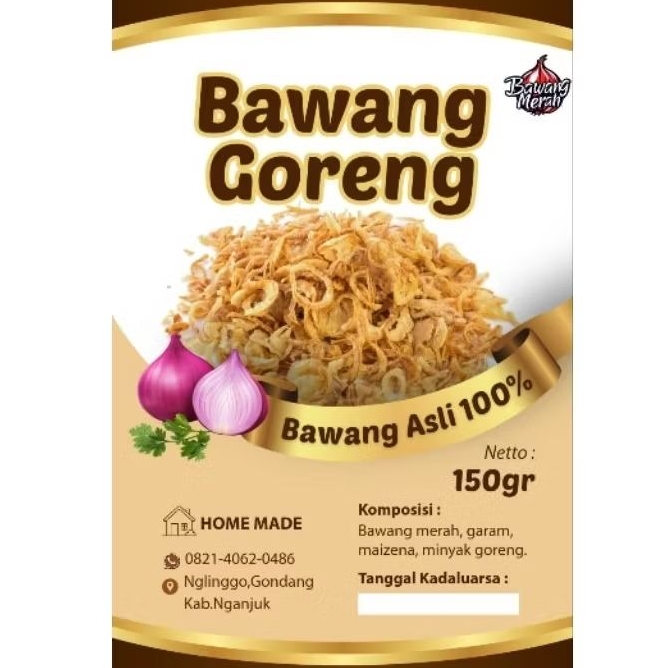 bawang merah bawang goreng asli 100% - cemilan khas nganjuk,bawang asli