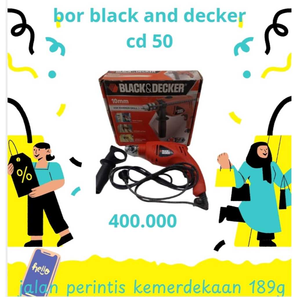 BLACK DECKER CD 50 MESIN BOR 10 MM