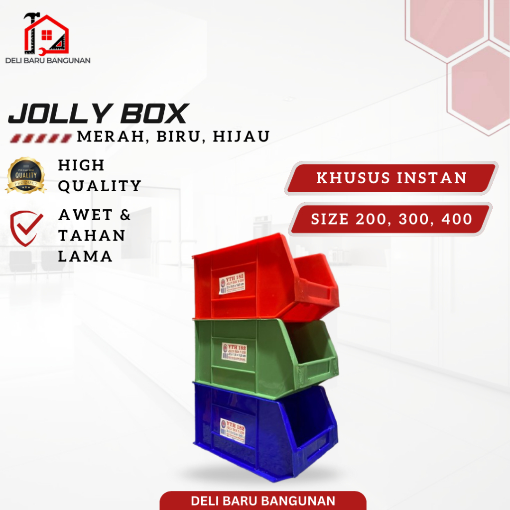 Jolly box ukuran Y200, 300, 400-BOX SPAREPART-BOX PERKAKAS/RUMAH (INSTAN)