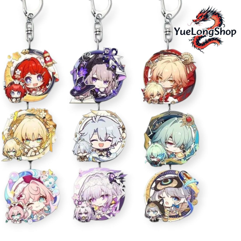 YS Honkai Star Rail Keychain HSR Amphoreus Penacony Phainon Acheron Firefly Cyrene