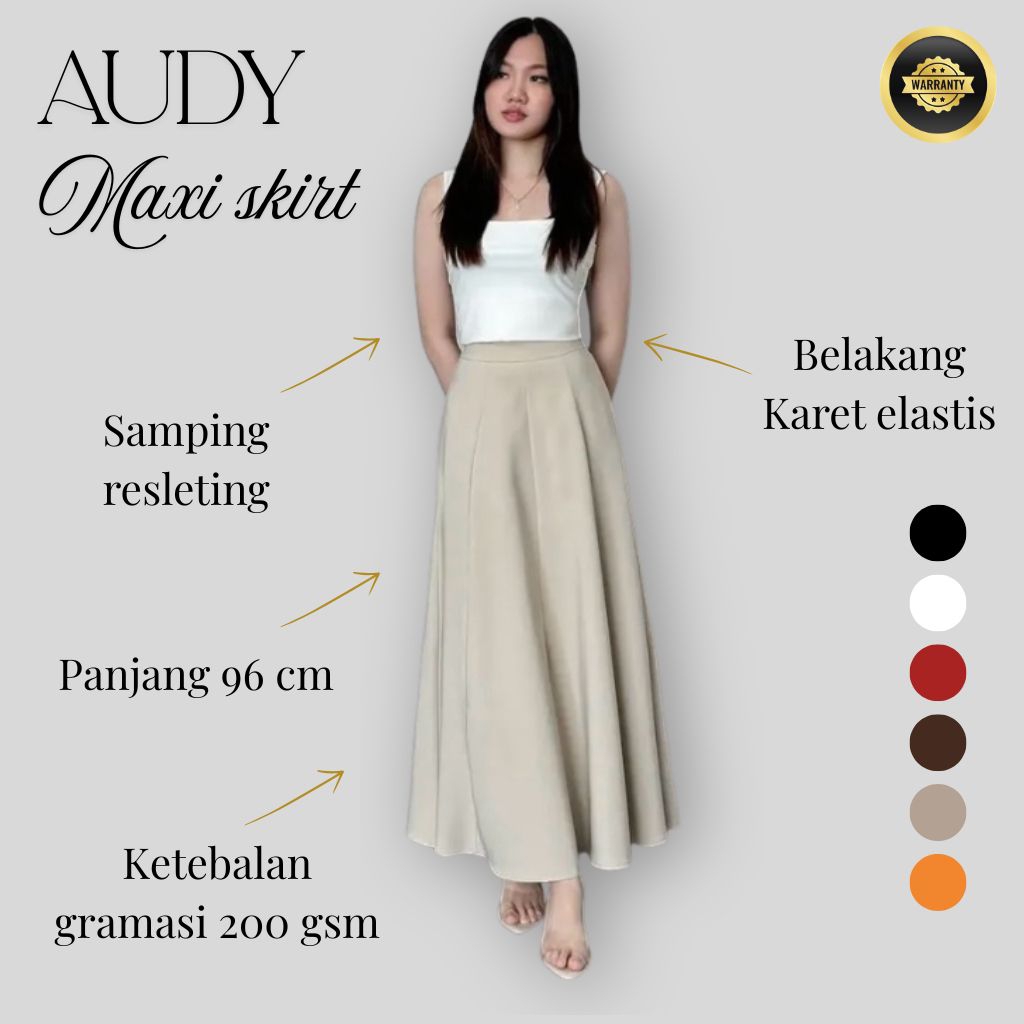 Bestpromo Audy Skirt Korean Loose Maxi Anti Kusut