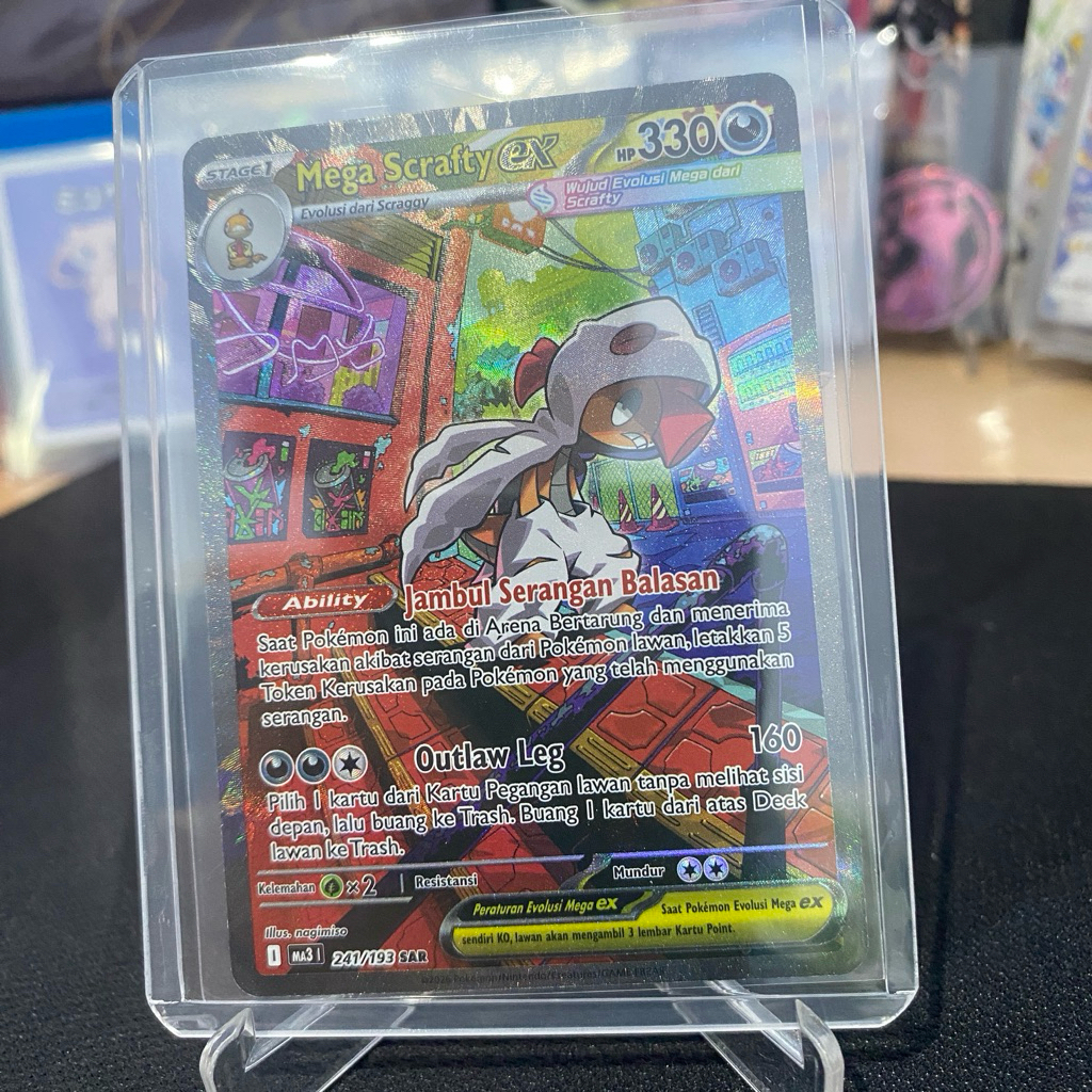 Mega Scrafty EX 241/193 SAR (MA3) TCG Pokemon Mega Evolusi Impian Indonesia 2026