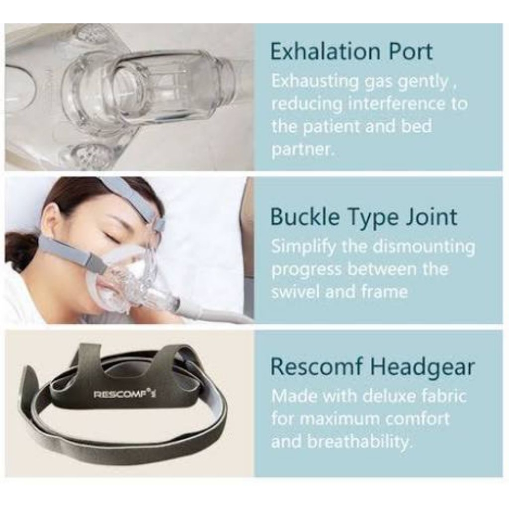 Rescomf Masker Cpap Full Face/Masker Sleep Apnea/Rescomf Masker Cpap/Masker Full Face Cpap