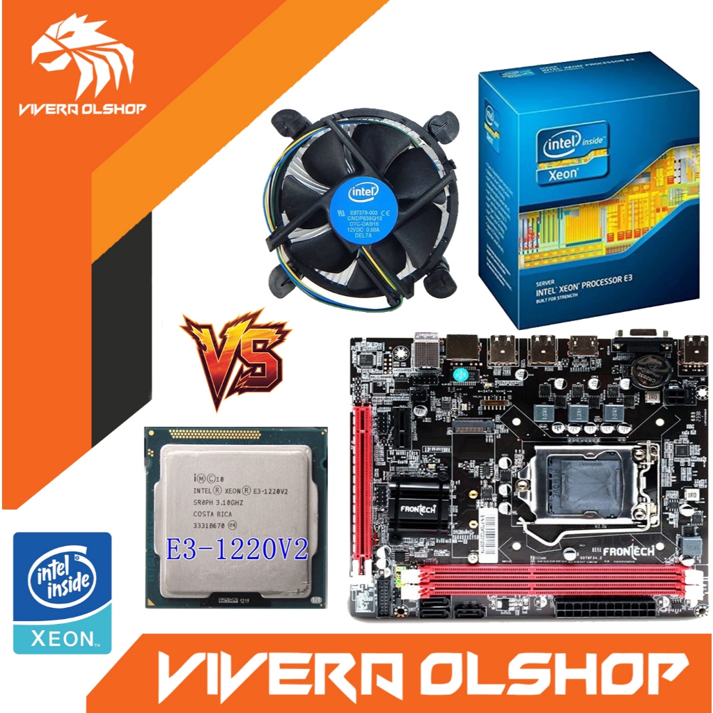 Xeon E3 1220 3.1Ghz + Mobo h61 Amptron + Fan Processor Intel Soket 1155 - Intel Xeon