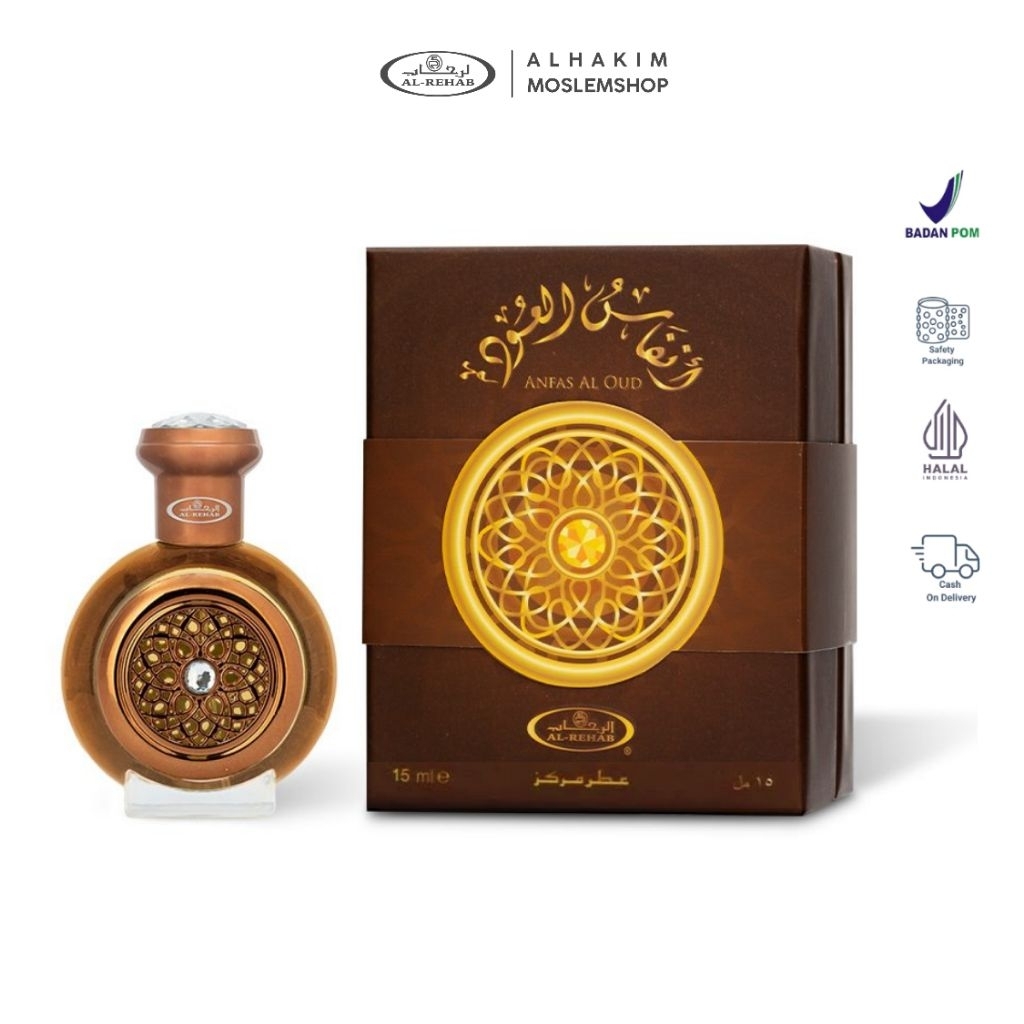[ORIGINAL] Parfum Anfas Al Oud 15ml By Al Rehab - Wangi Khas Timur Tengah Eksklusif & Klasik