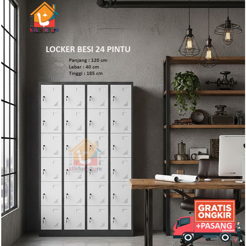 Lemari Loker Besi Locker Besi Cabinet Gym Sekolah Office Kantor 24 PIntu AKL 24 SE