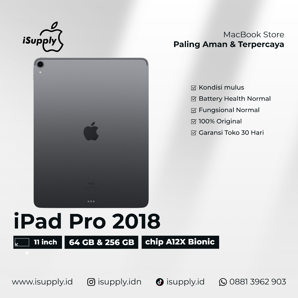 iPad Pro 2018 11 Inch WiFi Only Second Like New | 64 GB 256 GB | BERGARANSI